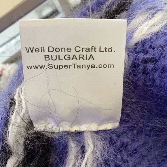 SuperTanya Mohair Icelandic Nordic Pullover Sweater Handmade Blue - Picture 8 of 12